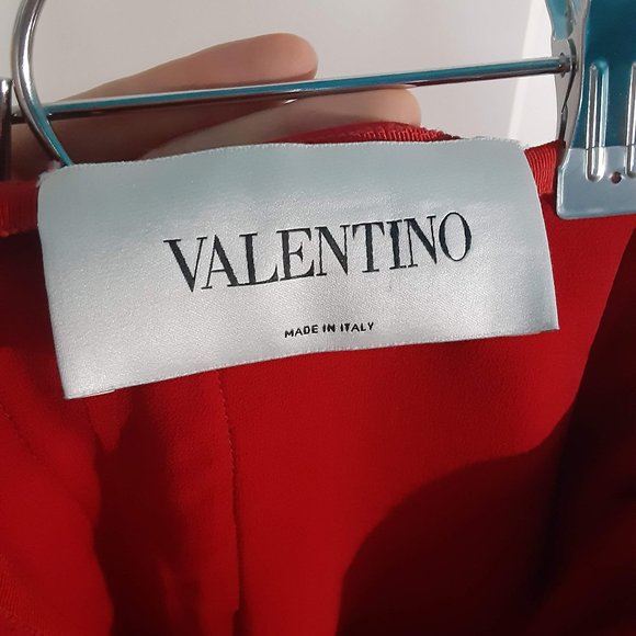 Valentino Silk Midi Skirt Red - Picture 5 of 9